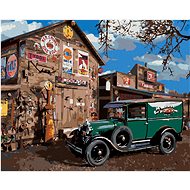 Zuty - Painting by Numbers - Vintage Car At The Barn (Dennis Frates), 40X50 Cm, Canvas+Frame - Painting by Numbers