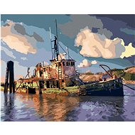 Zuty - Painting by Numbers - Sunken Ship (Dennis Frates), 40X50 Cm, Canvas+Frame - Painting by Numbers