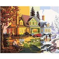 Zuty - Painting by Numbers - House And Seasons (D. Rusty Rust), 80X100 Cm, Canvas+Frame - Painting by Numbers