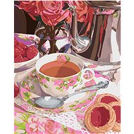 Zuty - Painting By Numbers - Tea With Raspberries And Strawberry Biscuits (Mardell Schuster), 40X50  - Painting by Numbers
