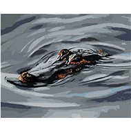 Zuty - Painting By Numbers - Alligator Head In Water Iii (D. Rusty Rust), 40X50 Cm, Canvas+Frame - Painting by Numbers