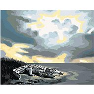 Zuty - Painting By Numbers - Alligator By Water And Clouds (D. Rusty Rust), 40X50 Cm, Canvas+Frame - Painting by Numbers