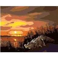 Zuty - Painting by Numbers - Alligator And Sunset (D. Rusty Rust), 40X50 Cm, Canvas+Frame - Painting by Numbers