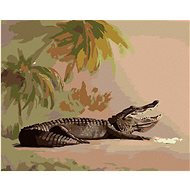 Zuty - Painting By Numbers - Reclining Alligators And Palm Trees (D. Rusty Rust), 40X50 Cm, Canvas+F - Painting by Numbers