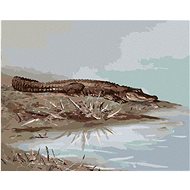 Zuty - Painting by Numbers - Alligator Lying by the Water (D. Rusty Rust), 40X50 Cm, Canvas+Frame - Painting by Numbers
