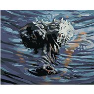 Zuty - Painting By Numbers - Alligator Head In Water (D. Rusty Rust), 40X50 Cm, Canvas+Frame - Painting by Numbers