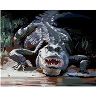 Zuty - Painting by Numbers - Alligator With Open Mouth Near Water (D. Rusty Rust), 40X50 Cm, Canvas+ - Painting by Numbers