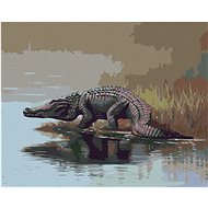Zuty - Painting by Numbers - Alligator Going Into the Water (D. Rusty Rust), 40X50 Cm, Canvas+Frame - Painting by Numbers