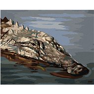 Zuty - Painting By Numbers - Alligator Head In Water Ii (D. Rusty Rust), 80X100 Cm, Canvas+Frame - Painting by Numbers
