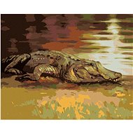 Zuty - Painting by Numbers - Alligator Lying by the Water (D. Rusty Rust), 40X50 Cm, Canvas+Frame - Painting by Numbers