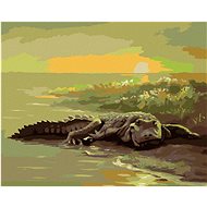 Zuty - Painting By Numbers - Alligator By Water (D. Rusty Rust), 40X50 Cm, Canvas+Frame - Painting by Numbers