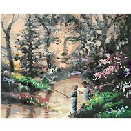 Zuty - Painting By Numbers - Fishing And Mona Lisa (D. Rusty Rust), 40X50 Cm, Canvas+Frame - Painting by Numbers