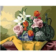 Zuty - Painting by Numbers - Still Life Tulips, Lilies, Hydrangeas and Roses on Yellow Tablecloth (P - Painting by Numbers