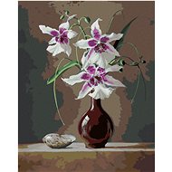 Zuty - Painting by Numbers - Still Life Orchid In Red Vase And Shells (Pieter Wagemans), 40X50 Cm, P - Painting by Numbers