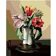 Zuty - Painting by Numbers - Still Life Tulips In Porcelain Vase On Table (Pieter Wagemans), 40X50 C - Painting by Numbers