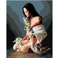 Zuty - Painting by Numbers - Girl in a Bathrobe and White Flowers (Pieter Wagemans), 40X50 Cm, Canva - Painting by Numbers