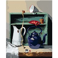 Zuty - Painting by Numbers - Still Life Teapot, Tailor's Meter And Cabinet (Pieter Wagemans), 40X50  - Painting by Numbers