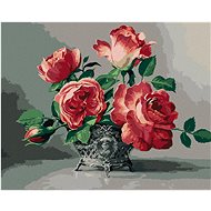 Zuty - Painting by Numbers - Still Life of Pink Roses in Decorated Vase (Pieter Wagemans), 40X50 Cm, - Painting by Numbers