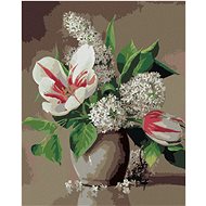 Zuty - Painting By Numbers - Still Life Tulip And Lilac In Ceramic Pot (Pieter Wagemans), 40X50 - Painting by Numbers