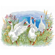 Zuty - Painting by Numbers - Geese on the Farm, 80X100 Cm, Canvas+Frame - Painting by Numbers