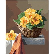 Zuty - Painting by Numbers - Still Life Prvosenka In Wicker Basket (Pieter Wagemans), 40X50 Cm, Canv - Painting by Numbers