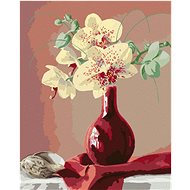 Zuty - Painting by Numbers - Still Life Orchid In Red Vase And Shells (Pieter Wagemans), 40X50 Cm, P - Painting by Numbers