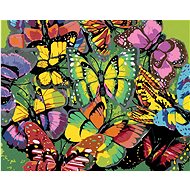 Zuty - Painting by Numbers - A Flock of Colourful Butterflies, 80X100 Cm, Canvas+Frame - Painting by Numbers