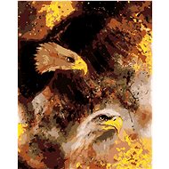 Zuty - Painting by Numbers - Two Eagles in Space, 40X50 Cm, Canvas+Frame - Painting by Numbers