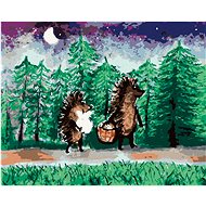 Zuty - Painting by Numbers - Hedgehog with his friend on the mushroom, 40X50 Cm, Canvas+Frame - Painting by Numbers