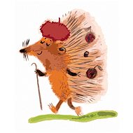 Zuty - Painting by Numbers - Hedgehog on a Walk, 40X50 Cm, Canvas+Frame - Painting by Numbers