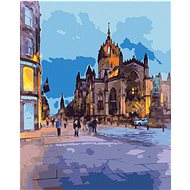 Zuty - Painting by Numbers - View of St. Giles Cathedral in Edinburgh, 40X50 Cm, Canvas+Frame - Painting by Numbers