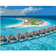 Zuty - Painting by Numbers - Paradise in the Maldives, 40X50 Cm, Canvas+Frame - Painting by Numbers