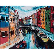 Zuty - Painting by Numbers - Houses in Burano, 40X50 Cm, Canvas+Frame - Painting by Numbers
