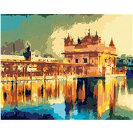 Zuty - Painting By Numbers - Golden Temple At Amritsar In India, 40X50 Cm, Canvas+Frame - Painting by Numbers