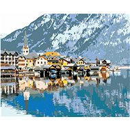 Zuty - Painting by Numbers - Hallstatt In The Alps, 80X100 Cm, Canvas+Frame - Painting by Numbers