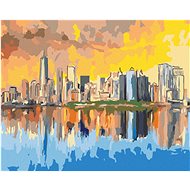 Zuty - Painting By Numbers - New York In Reflection Of Water, 40X50 Cm, Canvas+Frame - Painting by Numbers