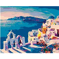 Zuty - Painting by Numbers - Santorini With Bells, 80X100 Cm, Canvas+Frame - Painting by Numbers