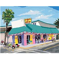 Zuty - Painting by Numbers - Café At The Beach (Robert Johnson), 40X50 Cm, Canvas+Frame - Painting by Numbers