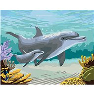 Zuty - Painting by Numbers - Dolphins And Corals (Robert Johnson), 40X50 Cm, Canvas+Frame - Painting by Numbers