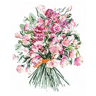 Zuty - Painting by Numbers - Bouquet of Pink Flowers Pea (Alexandria Gilbert), 40X50 Cm, Canvas - Painting by Numbers