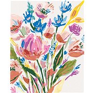 Zuty - Painting by Numbers - Bouquet of Pink and Blue Flowers (Alexandria Gilbert), 40X50 Cm, Canvas - Painting by Numbers