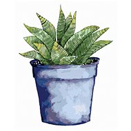 Zuty - Painting By Numbers - Succulent In Blue Flower Pot (Alexandria Gilbert), 40X50 Cm, Canvas+Fra - Painting by Numbers