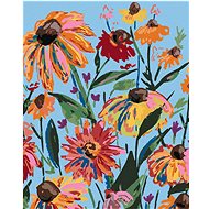Zuty - Painting by Numbers - Orange Flowers and Sky (Alexandria Gilbert), 40X50 Cm, Canvas+Frame - Painting by Numbers