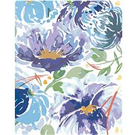 Zuty - Painting by Numbers - Blue Flowers and Leaves (Alexandria Gilbert), 40X50 Cm, Canvas+Frame - Painting by Numbers