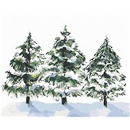 Zuty - Painting by Numbers - Three Coniferous Trees and Snow (Alexandria Gilbert), 40X50 Cm, Canvas+ - Painting by Numbers