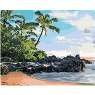 Zuty - Painting by Numbers - Coast, Palms and Sunset (Ted Davis), 40X50 Cm, Canvas+Frame - Painting by Numbers