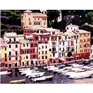 Zuty - Painting by Numbers - City And Ships, Italy (Ted Davis), 40X50 Cm, Canvas+Frame - Painting by Numbers