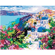 Zuty - Painting by Numbers - Santorini, 80X100 Cm, Canvas+Frame - Painting by Numbers
