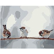 Zuty - Painting by Numbers - Little Birds on a Branch, 80X100 Cm, Canvas+Frame - Painting by Numbers