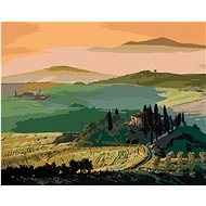 Zuty - Painting by Numbers - Tuscan Landscape and Sunrise, 40X50 Cm, Canvas+Frame - Painting by Numbers